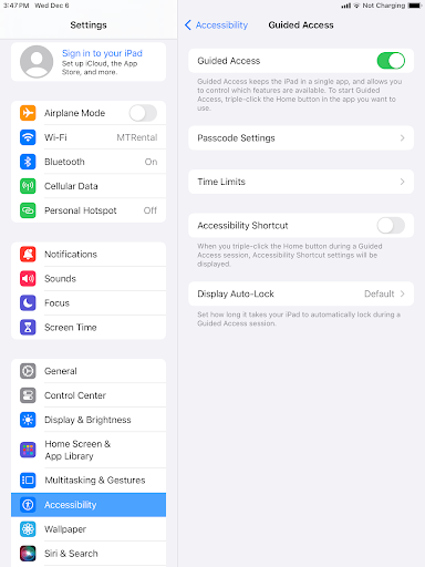 how to lock an ipad to a single app