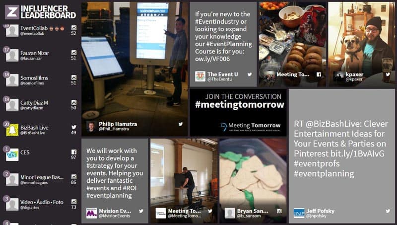 event twitter and instagram wall