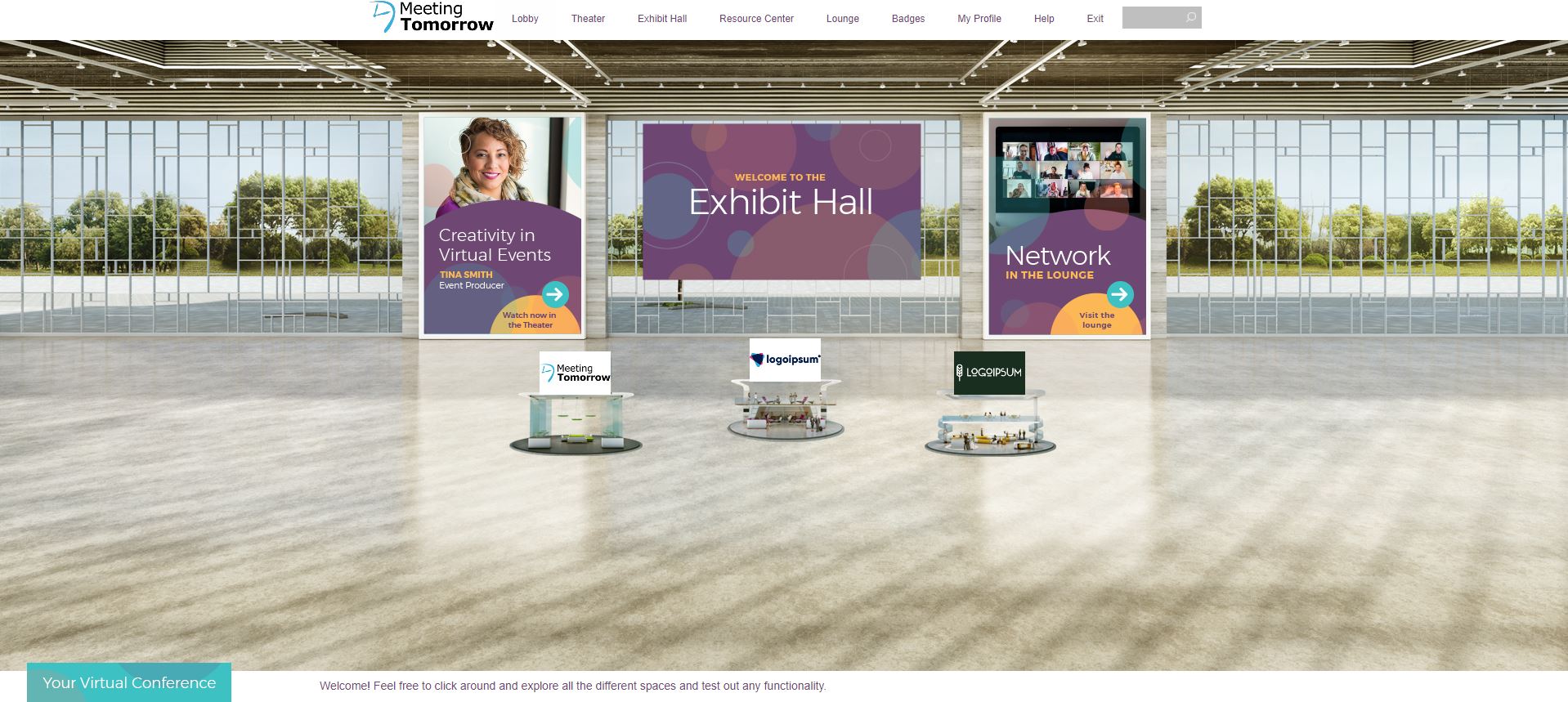 Virtual trade show sponsor booths