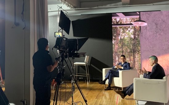 Behind the scenes at the professional studio in New York City
